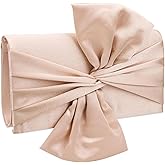 YYW Bow Clutch Purses for Women Evening Bag Formal Vintage Satin Handbags for Bridal Wedding Party