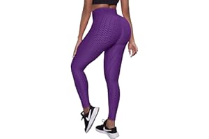 Msicyness Tiktok Trending Leggings Women's High Waist Yoga Pants Ruched Butt Lift Leggings Textured Scrunch Booty Tights