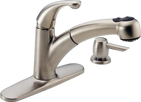 Delta 467 Sssd Dst Palo Single Handle Pull Out Kitchen Faucet With