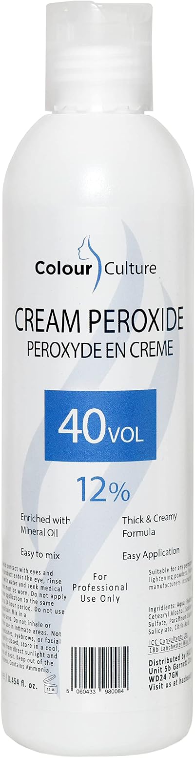 Colour Culture Cream Peroxide 12% 40 Volume 250ml Hair Bleach Developer
