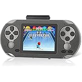 TaddToy 16 Bit Handheld Game for Kids Adults, 3.0'' Large Screen Preloaded 230 HD Classic Retro Video Games with USB Rechargeable Battery & 3 Game Cartridges for Birthday Gift for Kids 4-12 (Black)