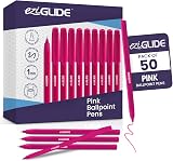 Eziglide 50-Pack Pink Ballpoint Pens Medium 1.0mm Safe Cap