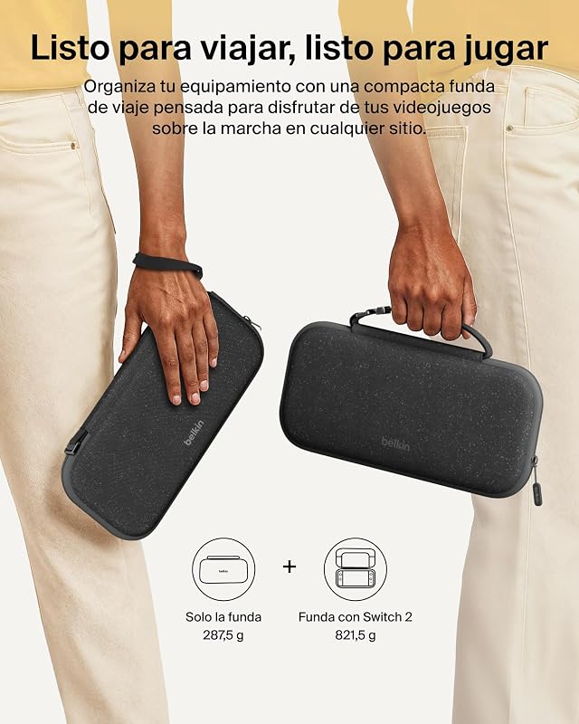Bolso para saco de viagem para jogos para AirTag Nintendo Switch 2 Carbon