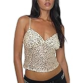 Seyumixi Women Sparkly Cami Top Sequin Spaghetti Strap Glitter Crop Top Sleeveless Going Out Tops Party Concert Outfits