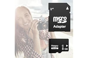 Micro SD Card 8GB Class 10 with SD Adapter, High Speed SDHC Memory Card for Camera, Dash Cam, MP3, GPS, Old Phones