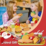 BUYGER Pretend Play Food Set for Kids Take Apart Hamburger Burgers with Tray view 6