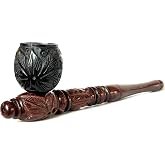 Handmade Artistic Carved Natural Herbal Antique Designer 6 Inch unique Pipe for Gifts