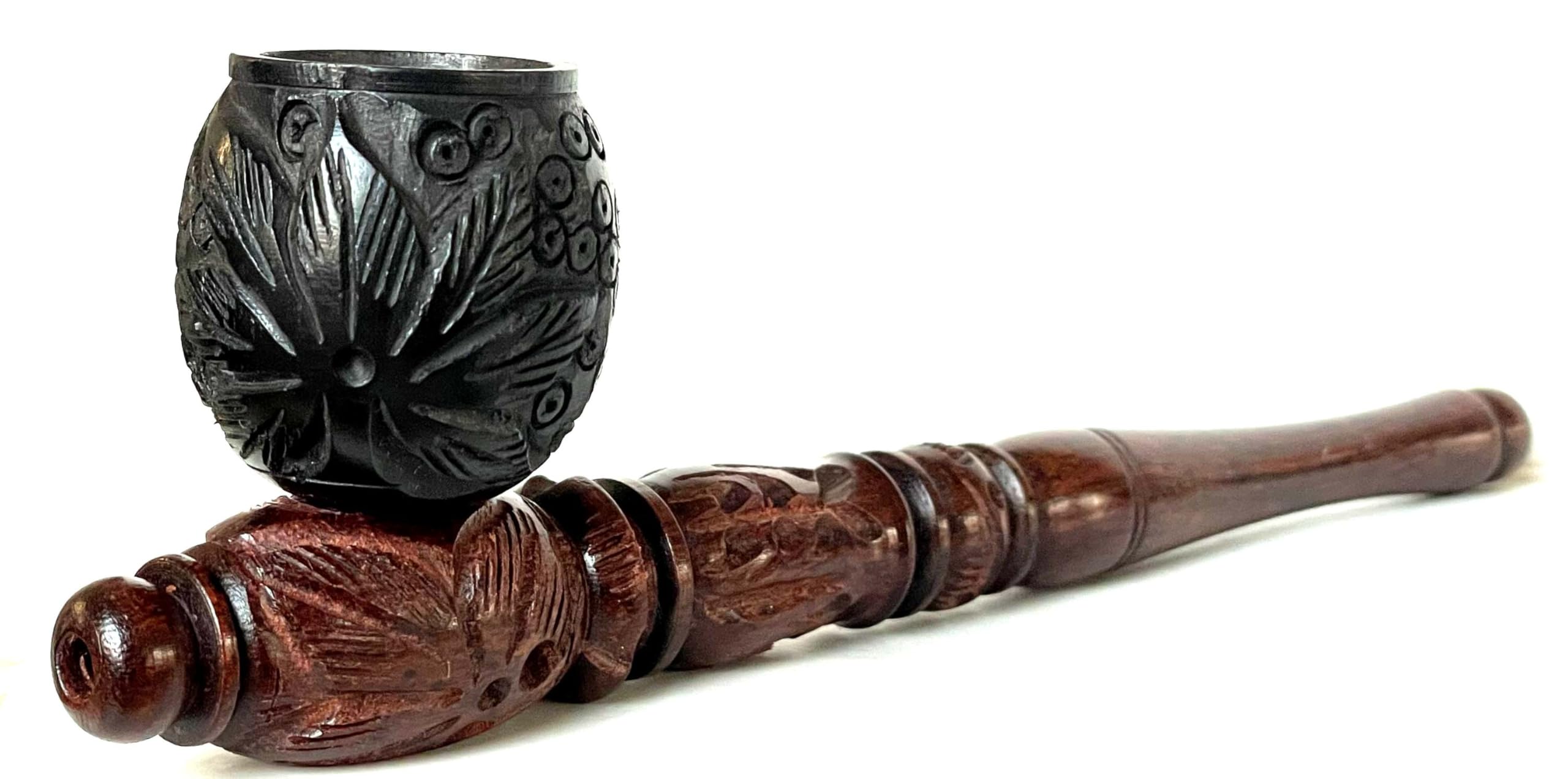 Photo 1 of Handmade Artistic Carved Natural Herbal Antique Designer 6 Inch unique Pipe for Gifts