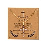 SOPIFY Cross Necklace for Women Diamond Cross Pendant Necklace Cubic Zirconia Crystal Birthstone Cross Necklace Religious Gifts for Women