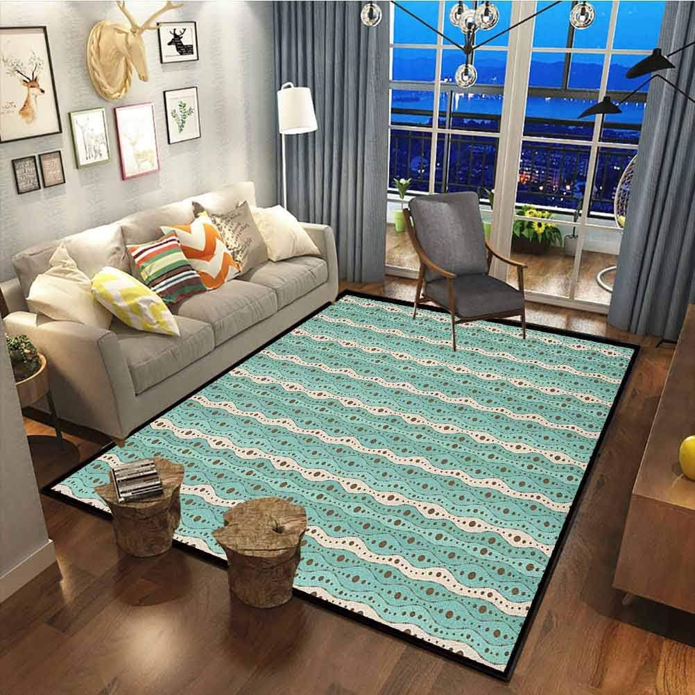 Turquoise Modern Colorful Rug for Bedroom Floor Sofa Living