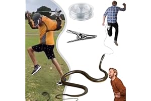 SPRSTAR Snake Prank with String Clip,Golf Snake Prank,Snake Prank Never Gets Old,Snake on a String Prank That Chase People,Realistic Rubber Snake Prank Toy, Fake Snake Prank on Family
