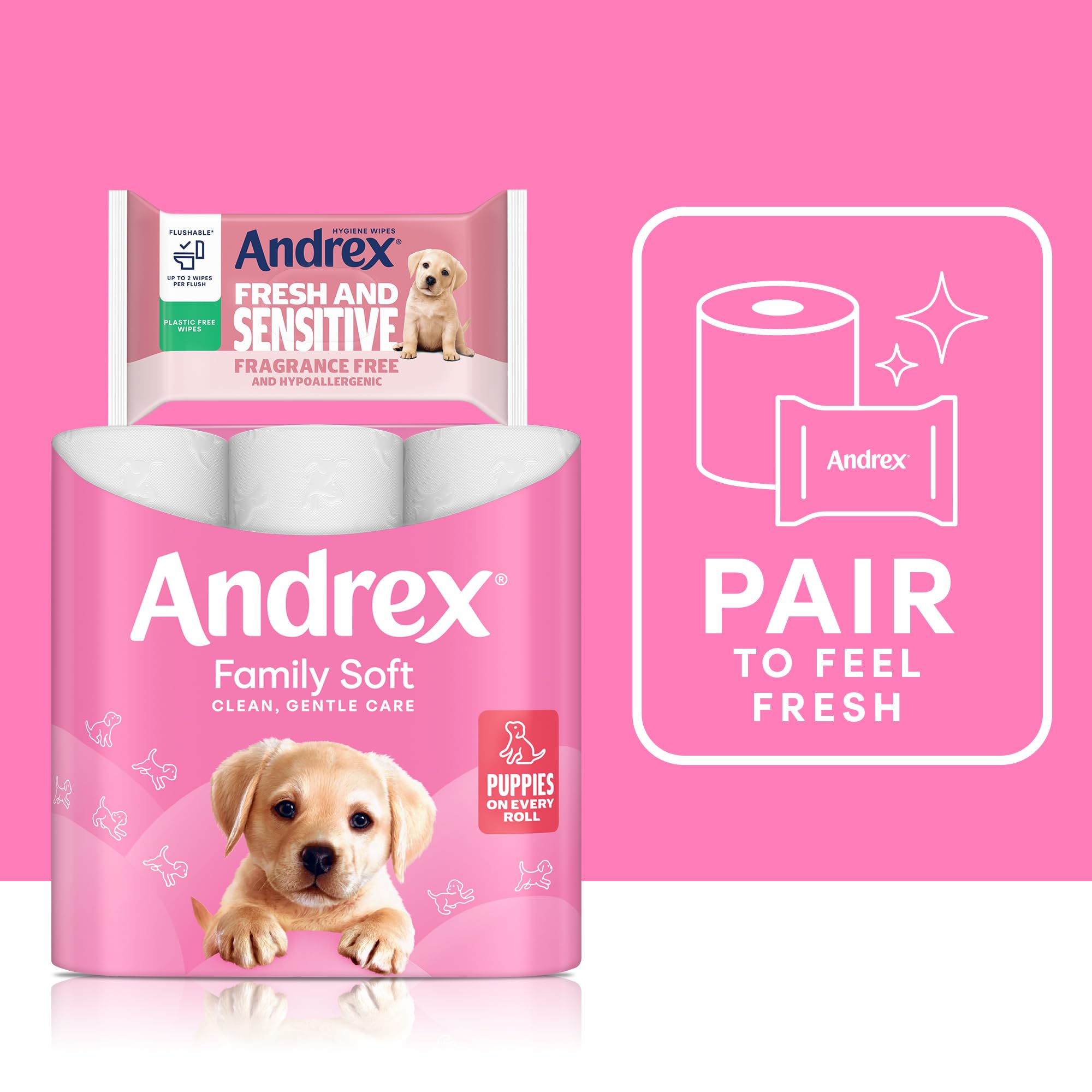 Andrex Family Soft Toilet Tissue 72 Rolls (Previously Andrex Gentle Clean) Gentle on your Family’s skin– Bulk Pack of 72 Toilet Rolls, FSC Certified