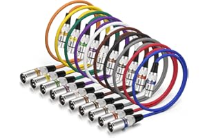 EBXYA XLR Cable 2ft 10 Pack 3 Pins Balanced XLR Microphone Cable Male to Female Suitable for Audio Mixer, Speaker Systems, Radio Station