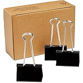 Amazon Basics Sturdy Binder Clips, Office Supplies, Large 2 in, Document Organizing, Black, 48 Count