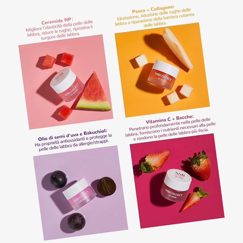 Lip Balm & Scrub Labbra, 4P Maschera Labbra Kit per idratazione intensa, la cura delle labbra ad 2 maschera per labbra e 2 esfoliante per labbra addormentate — foto 5 di 8
