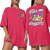 MYHALF Baseball Shirts Women Baseball Mom Shirt Oversized Ballgame Graphic Tshirt Sport Clothes