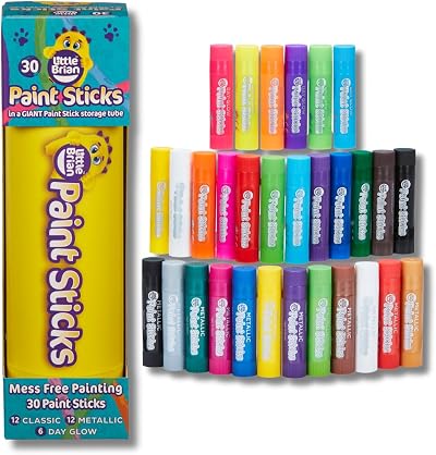 Little Brian Paint Sticks 30 Pack Assorted Colours with Storage Tube