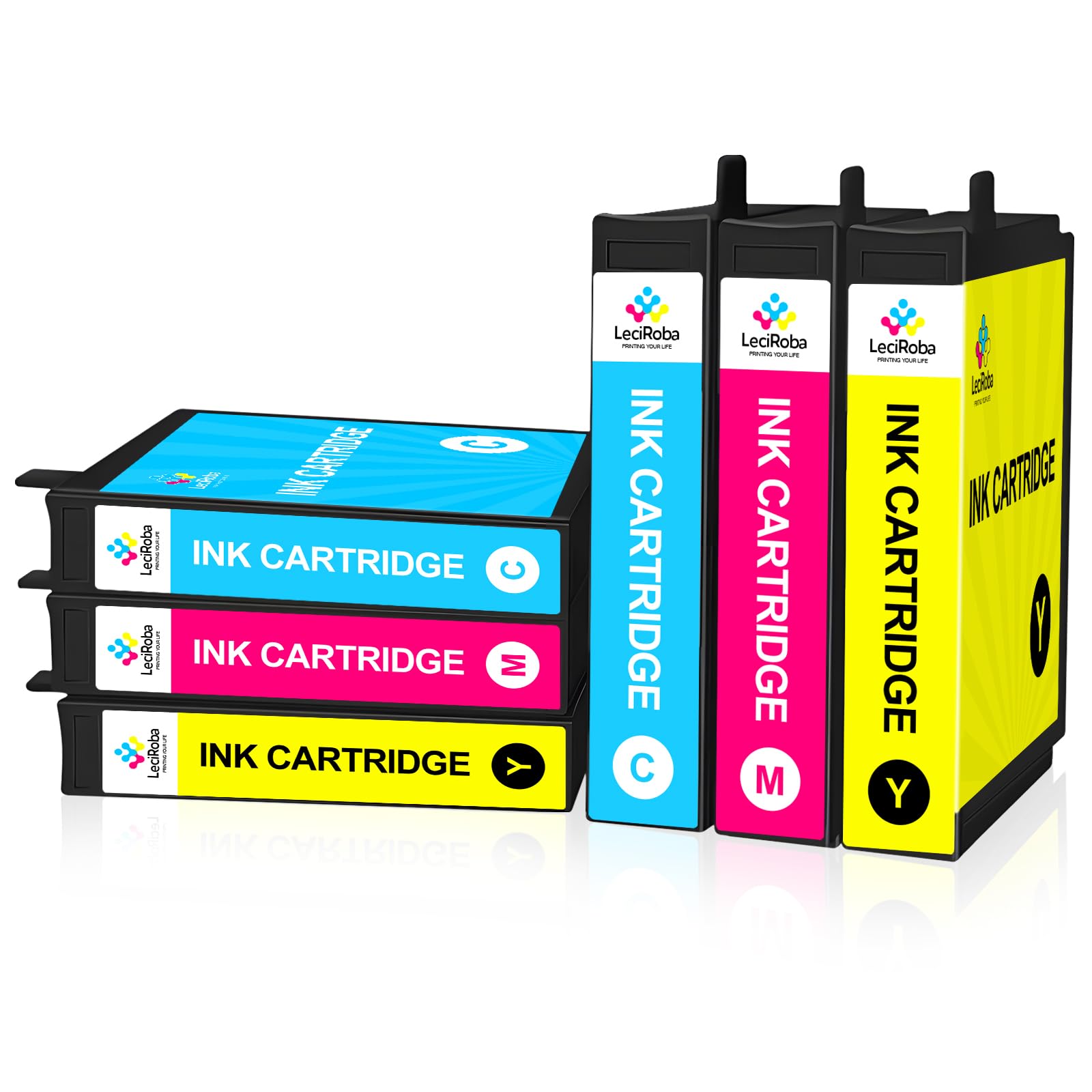 LeciRoba Ink Cartridge Replacement for XP-2100 XP-2150 XP-3100 XP-3150 XP-4100 XP-4150 XP-4155 Workforce WF-2810 WF-2820 WF-2840 WF-2870 Printer(6 Color)