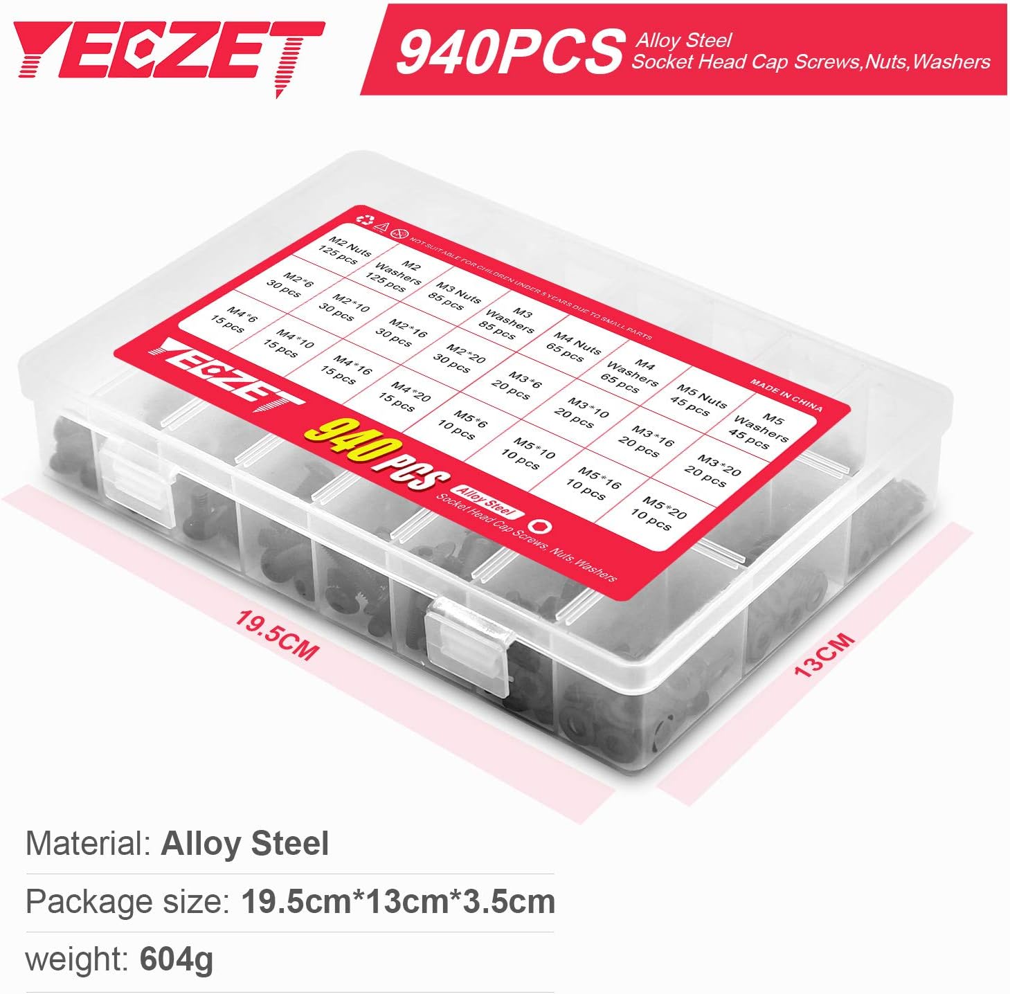 Kit Assortimento Di Viti A Brugola Esagonali Interne NEIKO 50484A, Viti - Foto 9