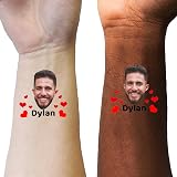 Beanprint Custom Face Name Temporary Tattoos - Heart Design 7842 (24 Pack) view 4