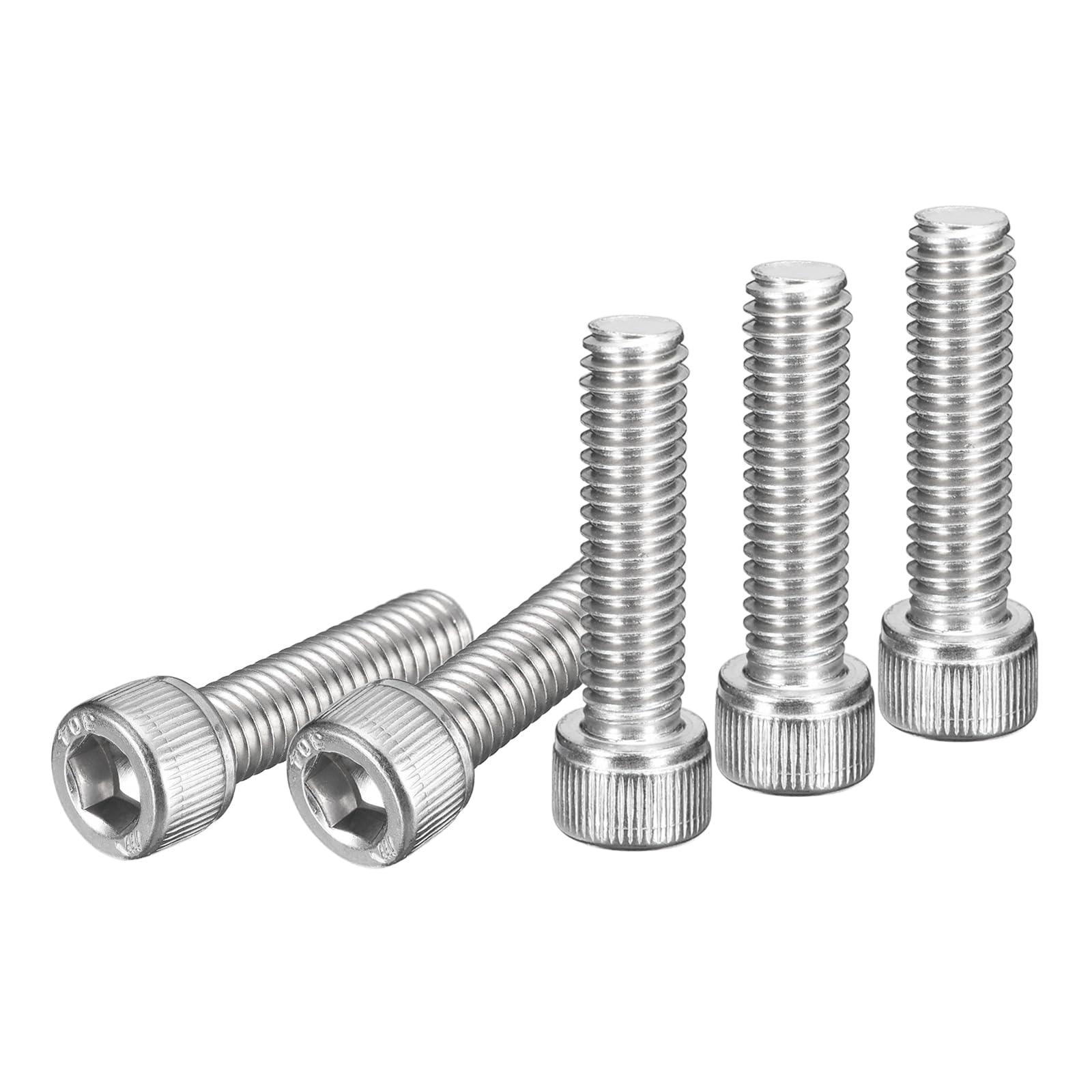 DTGN 5/16-18x1-1/4" Socket Head Cap Screws Bolts, 12Pcs 304 Stainless Steel 18-8, Machine Hex Socket Screw, Hex Drive, Bright Finish, UNC Coarse Thread Fully Threaded