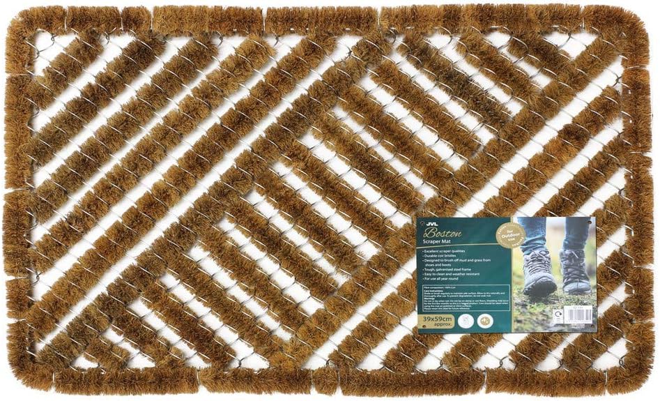JVL Boston Scraper Mat (39 x 59 cm approx.), Brown, 39 x 59 cm (Rectangular) - Image 4