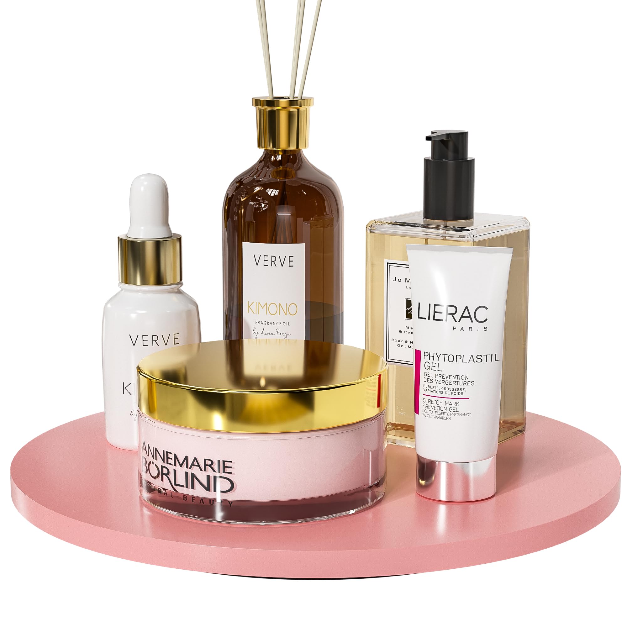 Photo 1 of Greatseas Lazy Susan for Table Top Bamboo Lazy Susan Turntable for Cabinet Kitchen Countertop Organizer for Condiment Bathroom Counter Organizer Decor Sink Tray Pink 10 Inch