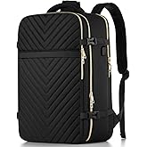 MOMUVO Carry On Backpack for Women,Flight Approved Large Travel Laptop Backpack Water Resistant Luggage Travel Bag for Weekender Business, Black-1