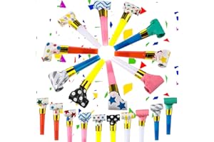 Skylety 20 Pcs New Years Party Blowers Noisemakers Funny Birthday Christmas Blowouts Blow Horns Colorful Noisemakers Whistles Noise Makers Blowouts for 2026 Party Supplies