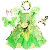 KSISUSH Fairy Costume for Birthday Party Halloween Costume Girls Princess Dress and Accessories Cosplay Dress