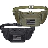 Tactical Fanny Pack - Concealed Carry Pistol Pouch Gun Holster Waist Guns Bag,Fits Handgun and More with U.S Patch
