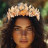 Yean Gold Leaf Flower Crown Greek Fairy Headpiece Laurel Bridal Headband for Women