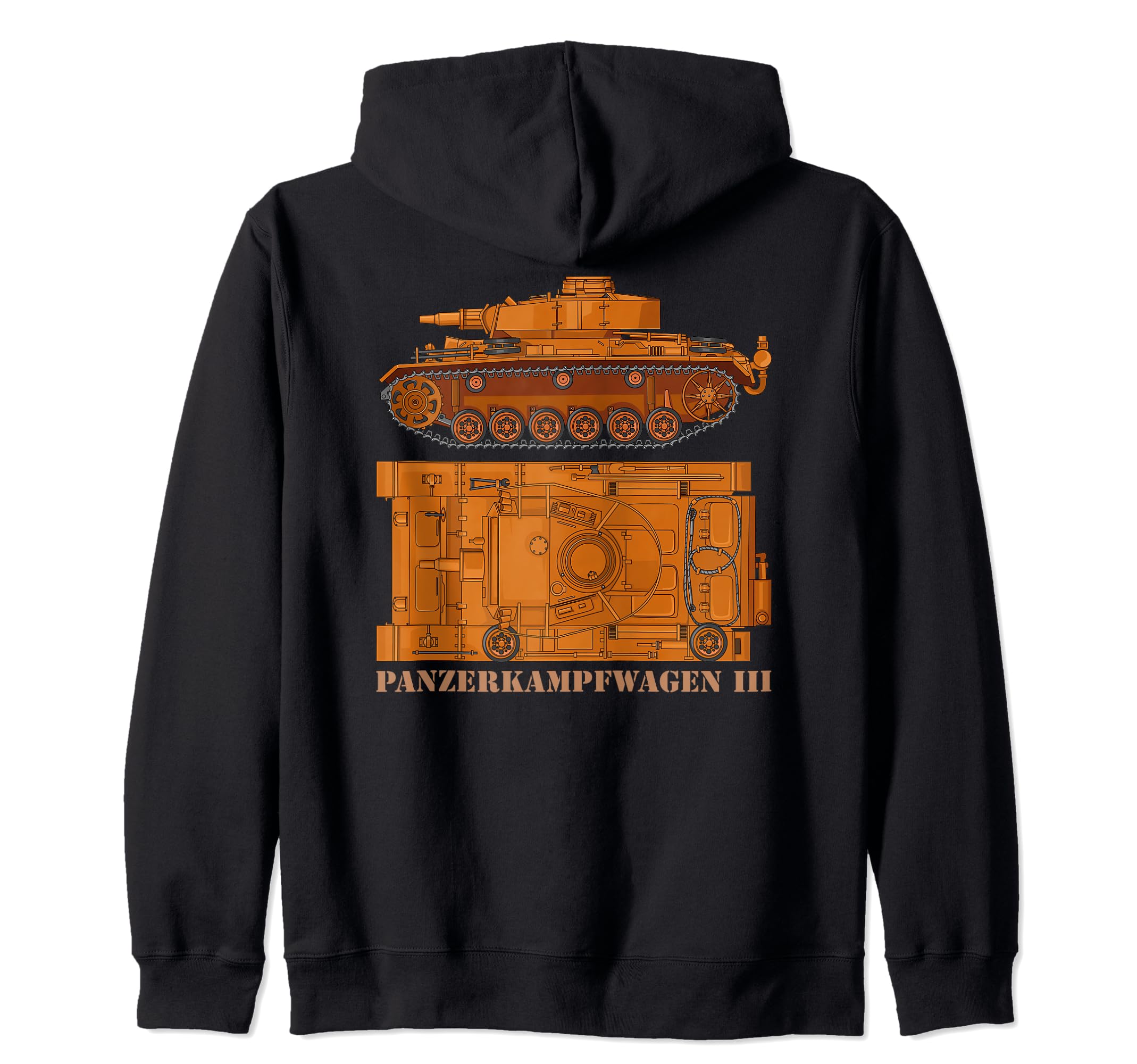 Panzer III German WW2 Tank Panzerkampfwagen 3 Tanks Diagrams Zip Hoodie