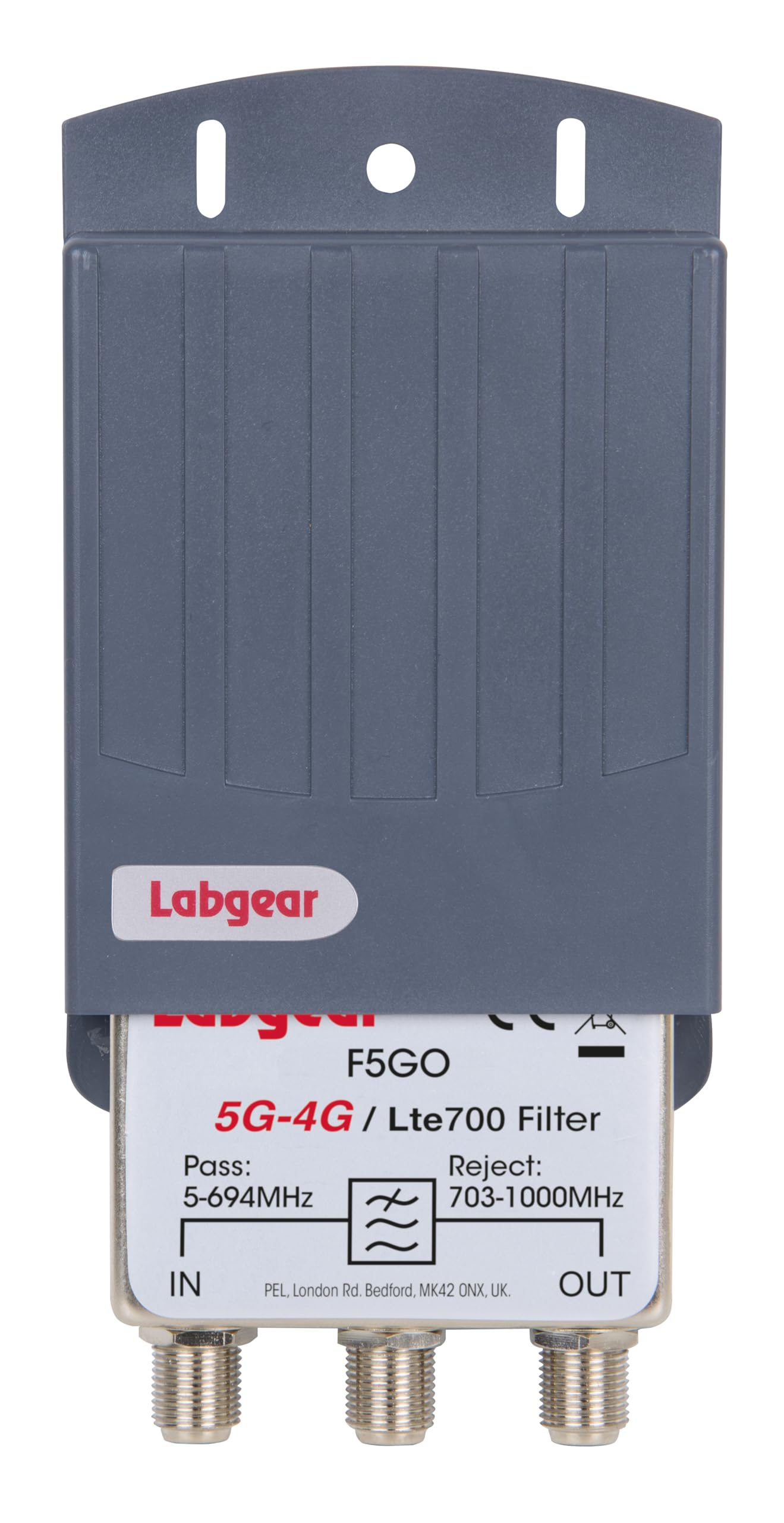 TV Signal Filter Labgear LTE 700, 5G & 4G Masthead Outdoor Interference Filter with F-Connections
