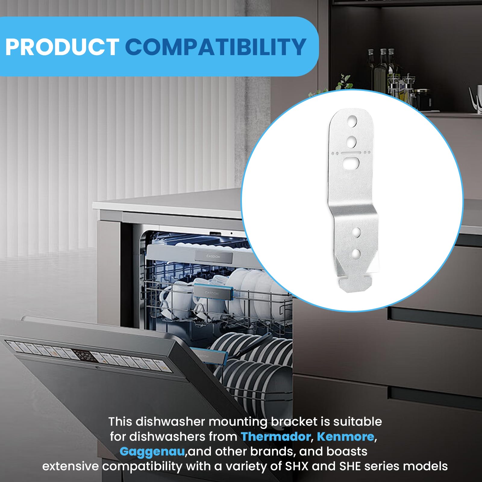 619985 Dishwasher Mounting Bracket Fit for Bosch Dishwashers, Anti-Tip Clips Bracket Kit Replaces AP4538351, 00605007, 00628371, 2-Pack