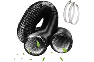 5 Inch 9.8 Ft Air Ducting Hose, JSIXASO PVC Aluminum Dryer Vent Hose for Bedroom, Bathroom, Kitchen, Green House and Warehous