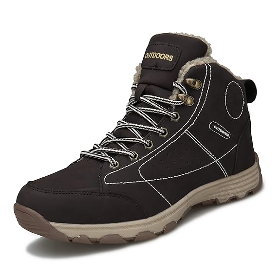 Ulogu Winterschuhe Herren Winter Warm Gefüttert Winterstiefel Wanderstiefel Schneestiefel Wasserdicht Rutschfest Outdoor Stie
