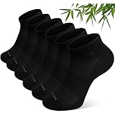CaiDieNu Bamboo Viscose Ankle Socks: No Show Low Cut Socks for Men Women Thin Athletic Sports Running Breathable 6 Pairs