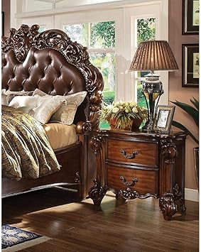 Amazon Com Zebery Acme Vendome Nightstand In Cherry 22003 Furniture Decor