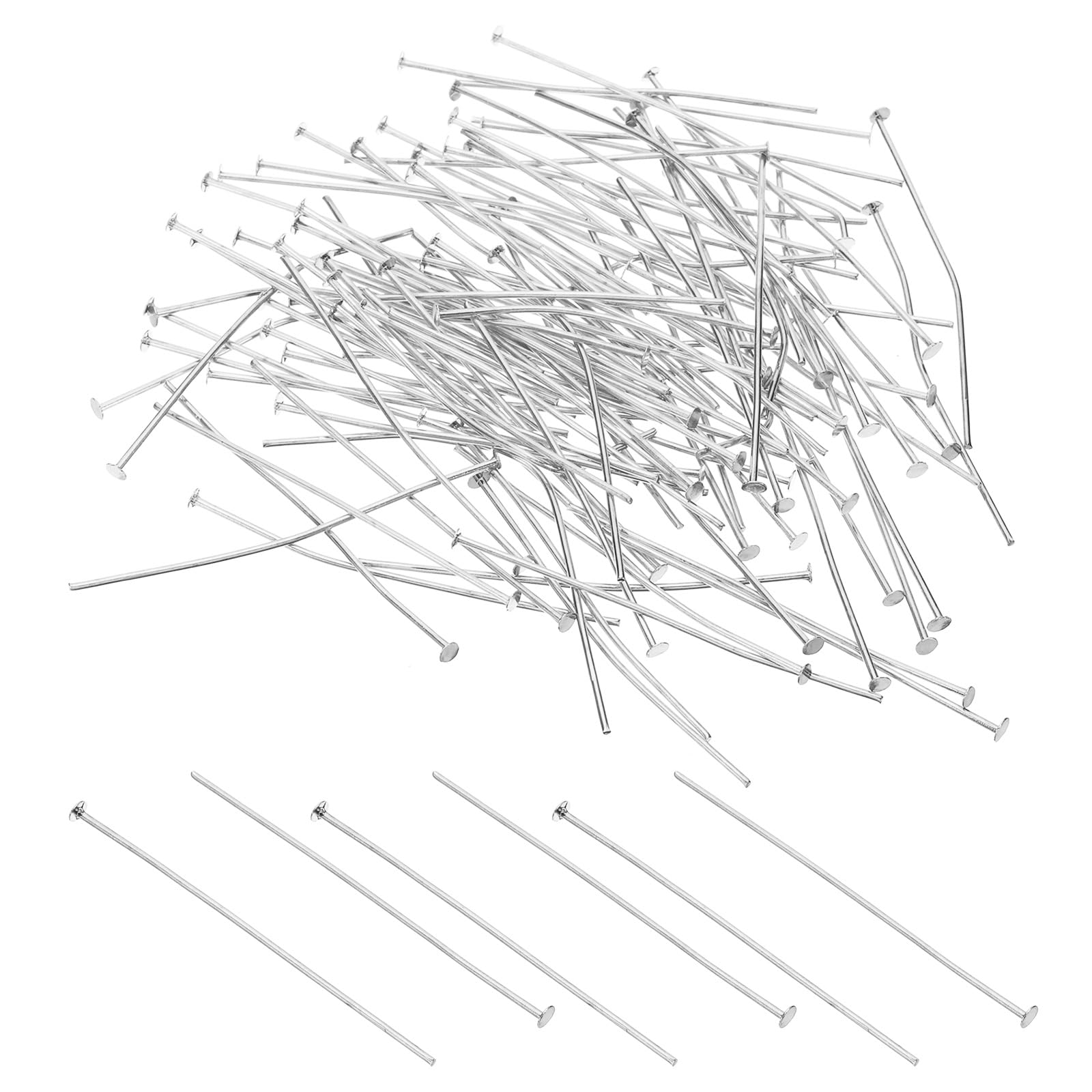 PATIKIL 1.97x0.12" Copper Chandelier Connector Pins, 200Pcs Chandelier Crystal Clips for Fastening Crystals Parts, Chandelier Replacements, Chrome