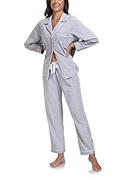 COLORFULLEAF Women's 100% Cotton Long Sleeve Pajama