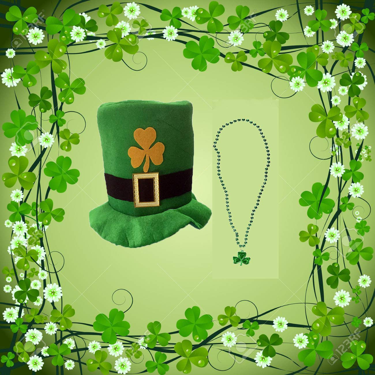 St. Patrick’s Day Hat Shamrock Party Accessory Costume Top Hat for Men and Women,and teenagers