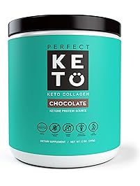 Perfect Keto Chocolate Protein Powder: Collagen Peptides Grassfed low Carb Keto Drink Supplement With MCT Oil Powder - Best as Keto Drink Creamer or added to Ketogenic Diet Snacks. Paleo & Gluten Free