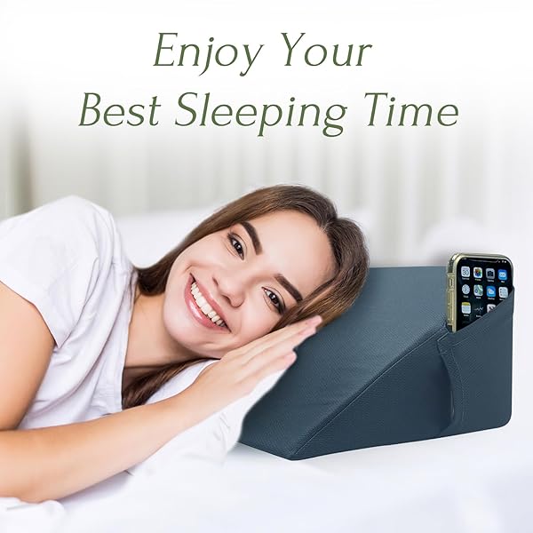 BLUNIQUE WEDGE PILLOW HEADBOARD, ULTIMATE COMFORT BED WEDGE PILLOW FOR HEADBOARD, RELAXATION BED GAP FILLER FOR QUEEN, FOAM PILLOW WEDGE FOR HEADBOARD GAP, OVERALL BED GAP FILLER. 2 COVERS.