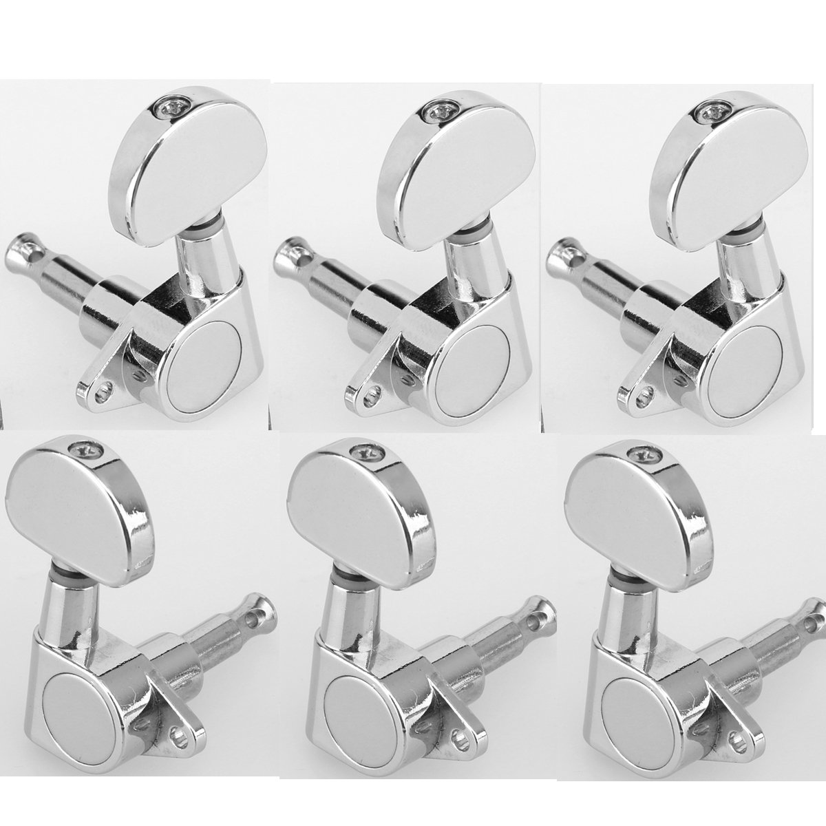 Musiclily 3x3 Epi Style Sealed Guitar Tuners Tuning Pegs Keys Machine Heads, Half Moon Button Chrome โ image 1