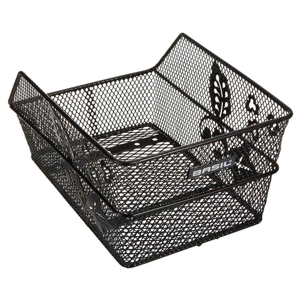 Basil Cento Flower S Children's Bicycle Basket, Unisex, Fahrradkorb Cento Flower S, Black, 31 cm x 21 cm x 18 cm