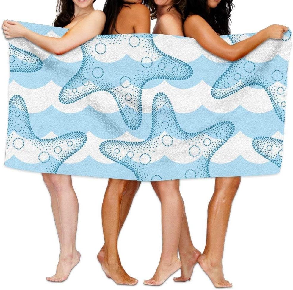 hat pillow Dotted Starfish Or Sea Star In Blue And Waves Printed Awesome Beach Towel