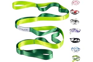 MOULYAN Stretching Strap Yoga Strap for Physical Therapy,10 Loops Yoga Straps for Stretching,Non-Elastic Stretch Strap for Pilates, Flexibility, Exercise, Stretch Band Women Men