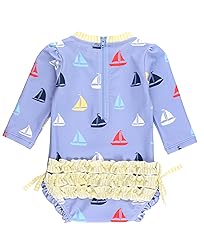 RuffleButts Down by The Bay Long Sleeve One Piece