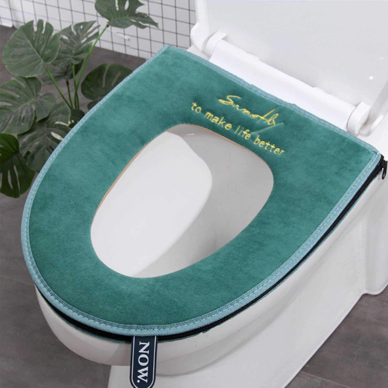 lylqmy Toilet Seat Cover Cushion, Warm Pads, Green